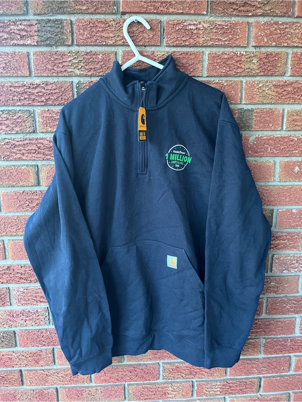 Carhartt BNWT Navy Quarter-Zip Pullover Sweatshirt Sz men’s XL